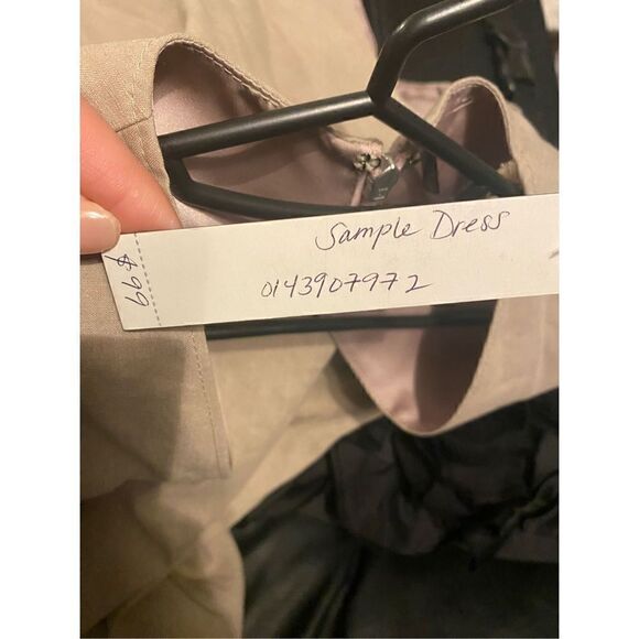 NWT Elle Tahari Taupe Linen Sleeveless Dress - Picture 3 of 11